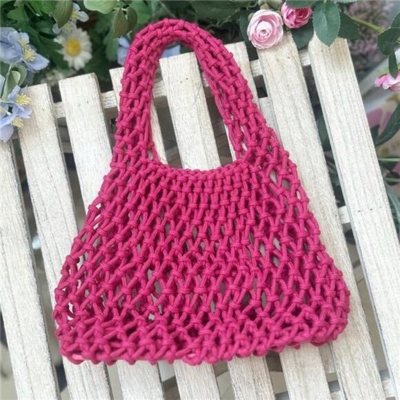Candy-Colored Handwoven Mini Bucket Bag - Picture 1 of 6